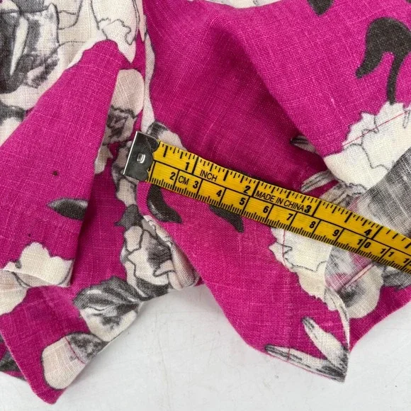 KUT from the Kloth Linen Blend Floral Shorts Women's Size 10 Pink Black White - Picture 8 of 8